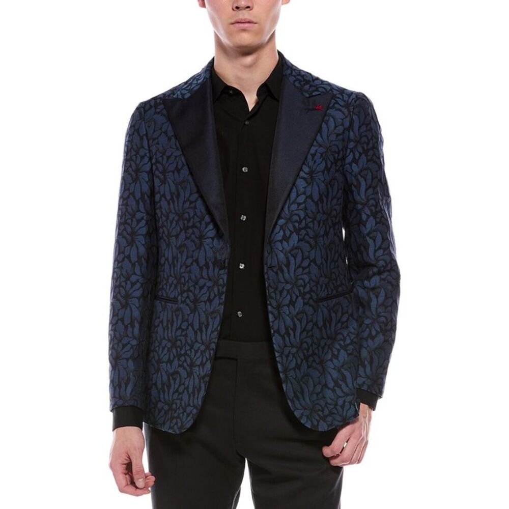 Isaia Mens  Wool & Silk-Blend Jacket, Navy